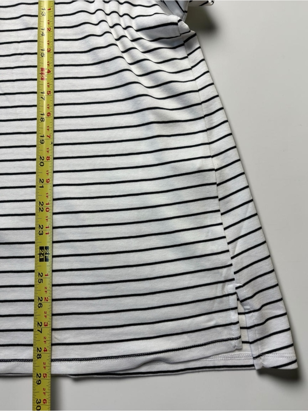 NWT J Jill Pima Cotton 3/4 Sleeve V-Neck Striped Tee Top White Midnight Blue 4X - Picture 4 of 9